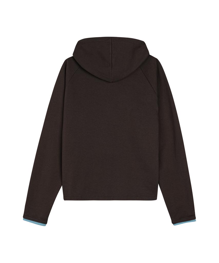 NOISE Layered Diagonal Button Hoodie_[Brown]