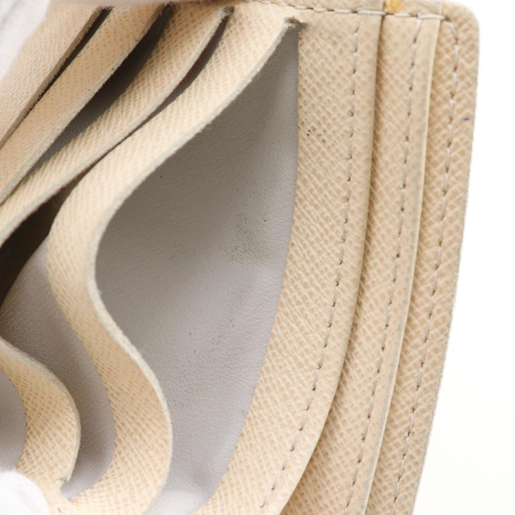 Louis Vuitton Portefeiulle Marco Bi-Fold Wallet N60018 White Damier Azur Canvas Unisex Used