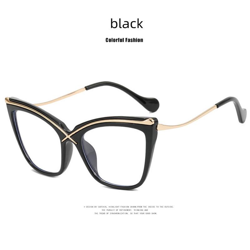 

Дизайн личности бренда Ретро Кошачий глаз Лоскутный цвет Женская оправа Фотохромные Анти-синий свет Компьютерные Женские Очки для чтения +6.0