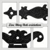 4pcs Heavy Duty T-Hinges - Vintage Black Decorative Metal Hinges for Barn Doors, Powder Coated, Screws Included, Easy Installation with Accessories