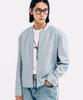 Vastic Collarless Western Leather Jacket_Sky Blue