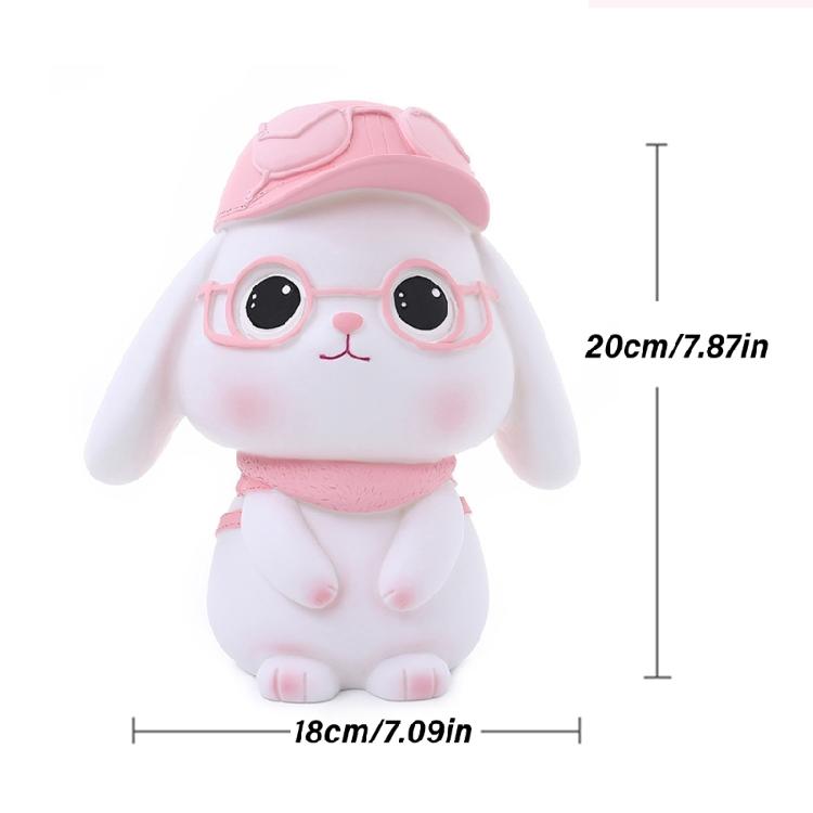 Decorative Rabbits Statue Saving Jar Money Management Holder for Children Teens Cartoon Animal Shatterproof Coin Banks