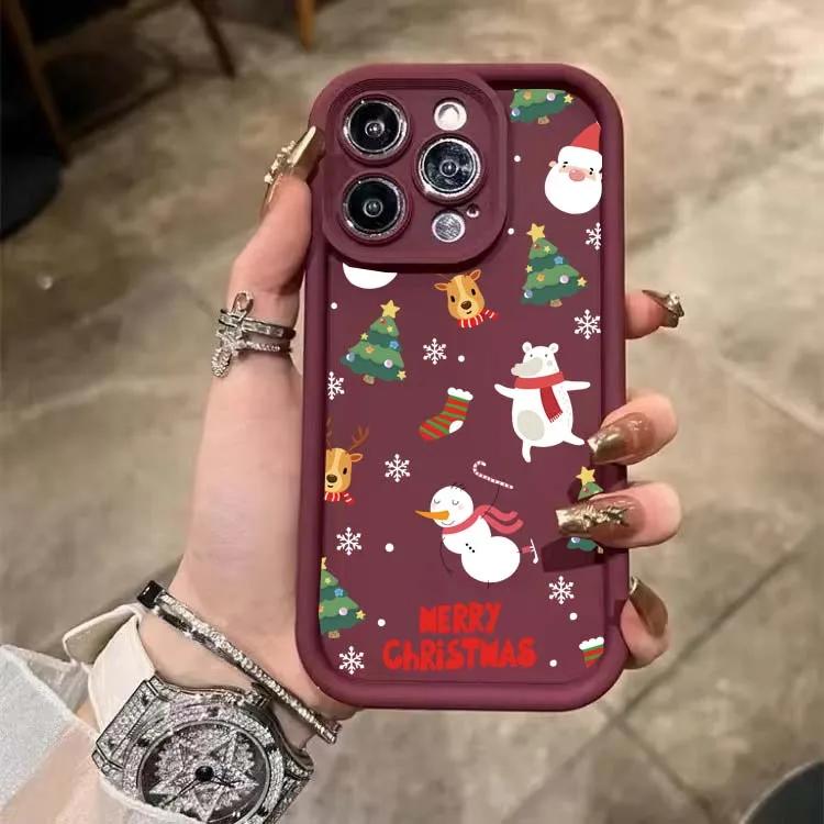 Christmas Silicone Phone Case For iphone 17 16pro 15pro14 13 12 11 12pro 13pro max 14plus Silicone AntiFall Protective Cover