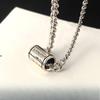Thai Old Retro Heavy Industry English Letter Cylindrical Necklace Cuban Chain Men and Women Fashion