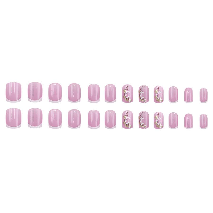Minimalist White Floral Nail Stickers with French and American Design