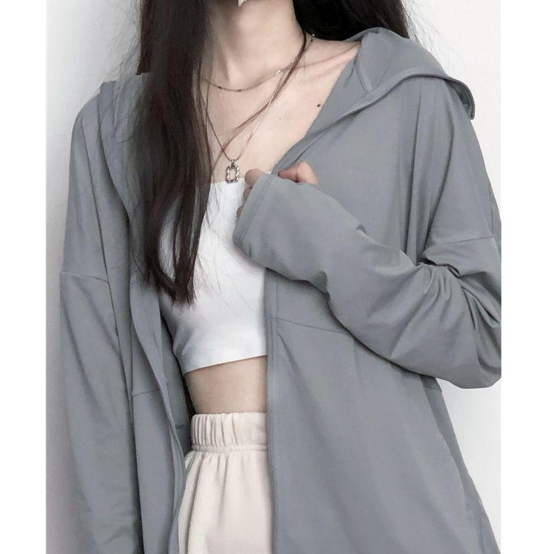 Women's 2025 Ice Silk Sun Protection Cardigan - Breathable, Loose, Anti-UV, Summer Jacket
