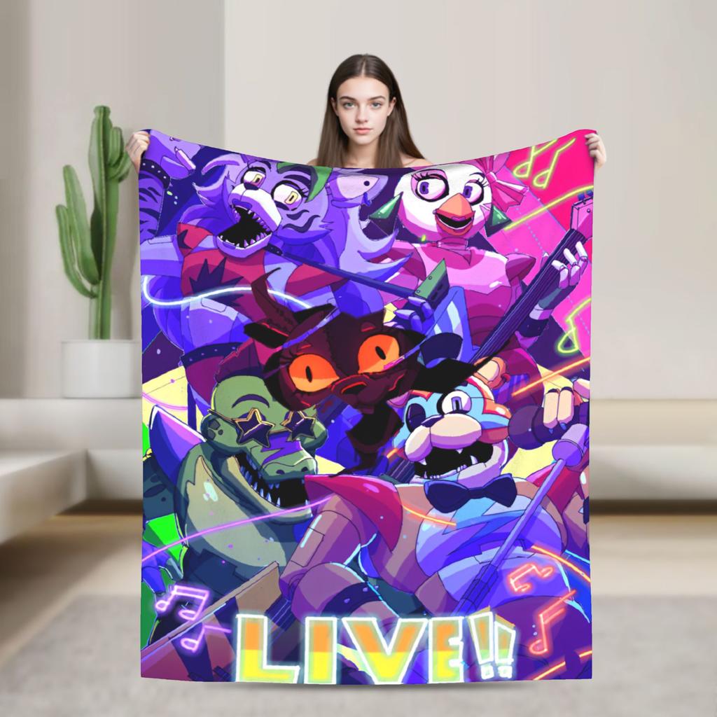 Five Nights Horror Game Blanket Fleece Summer   Multifunction Lightweight Throw Blanket for Bedding Bedroom Bedding Throws