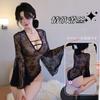 Sexy Underwear Sexy Trumpet Sleeves Perspective Tie Bodysuit Charm Lace Deep V Hollow 2074