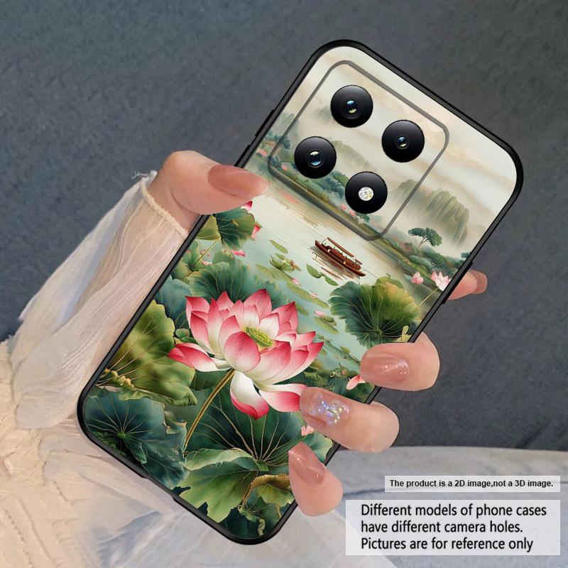Ship and Red Lotus For Xiaomi Poco X7 M7 Pro 5G M5 X4Pro 4 M6 4G C65 C75 F6 F5 X6 5 7 X5 F7 Ultra M5S M4Pro 5G soft phone case