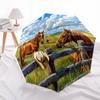 Ombrello Pieghevole Automatico con Cavallo Design a 8 Stecche Ombrello Compatto per Tempo Libero all'Aperto e Ombrello Quotidiano. Regalo Perfetto Per Amici E Famiglia