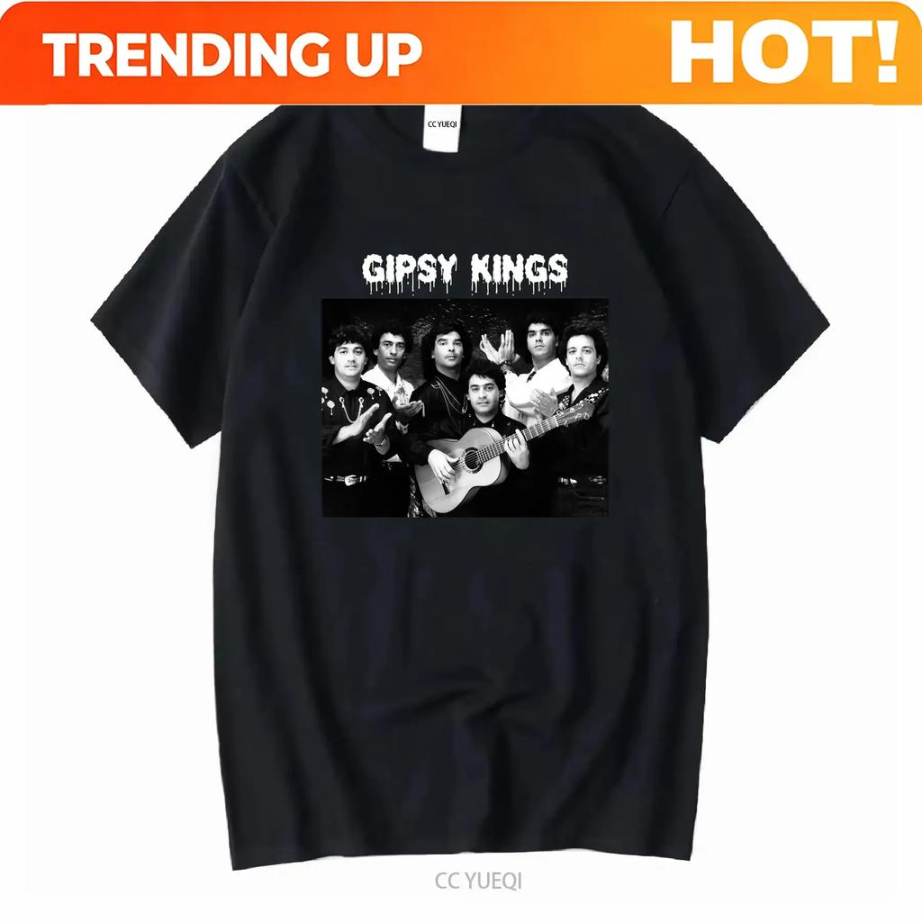 Individuelles T-Shirt NEU Gipsy Kings Band T-Shirt Schwarz Kurzarm Alle Größen S Bis 5XL 1F995 Lang Oder Ärmel Vintage Gewaschen Leicht