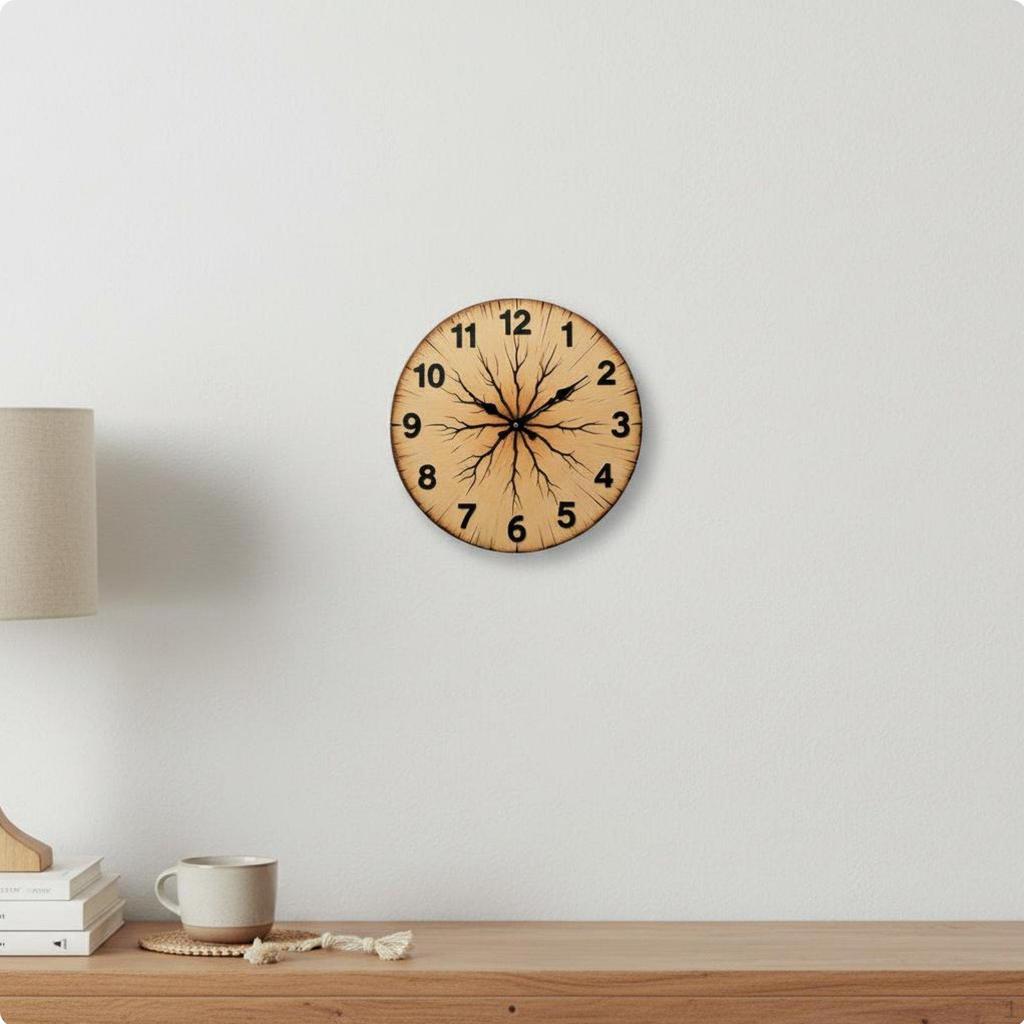 Wood Grain Wall Clock Modern Design Nordic Accurate Sweep Movement Home Decor for