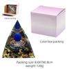 Magic Orgonite Pyramid 60mm Amethyst Crystal Sphere with Blue Quartz Natural Cristal Stone Orgone Energy Healing Reiki