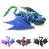 3D Printed Dragon with Wings Rotatable Articulated Dragon Feathered Wyvern Dragons Statue For Landscaping Decor Kids Fidget Toys