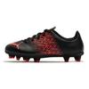 Tacto FG/AG Artificial Grass Round Toe Lace-Up Low Top Kids Football Shoes Kids Football Shoes Black Pink 106310-08