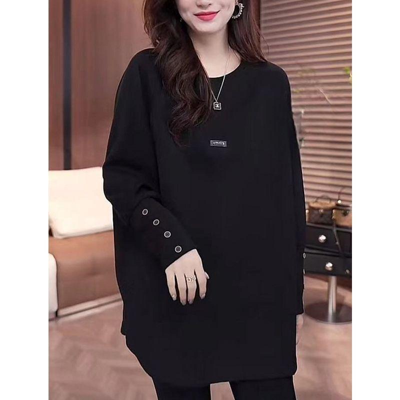 Women's European-Style Long-Sleeve Plus Size Top - Autumn/Winter Loose, Versatile, Slimming Base Layer