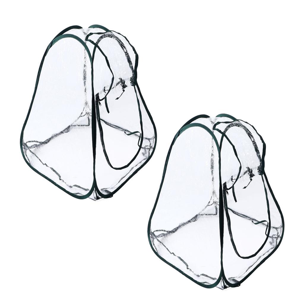 2pcs Mini Greenhouse Pop Up Flower House Folding Plant Greenhouse Rainproof Small Garden Greenhouse