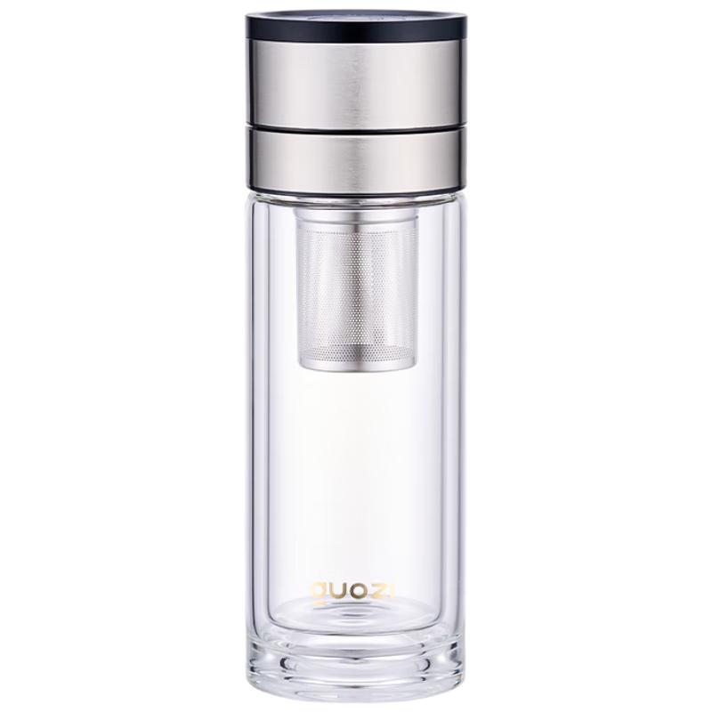 GUOZI Double-Layer Tea Infuser Borosilicate Glass Bottle