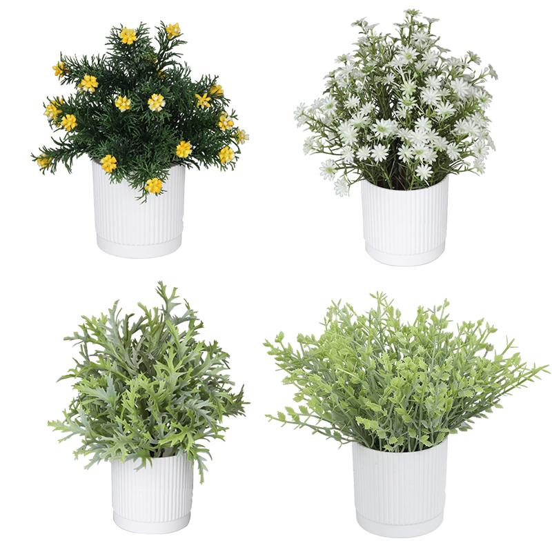 Fake Plant Potted Workspace Table Accessorie Wedding Accessorie Artificial Flower Ornament Household Decoration Room Desktop Decor