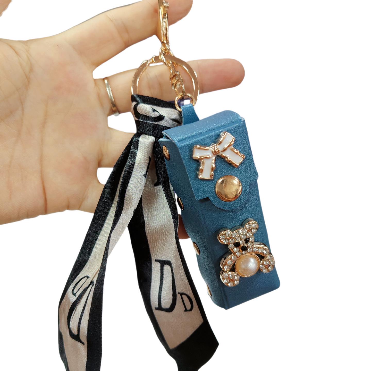 Мини-брелок-подвеска в виде губной помады - Украшение для сумки для ключей светло-синий