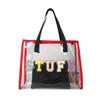 Chic Retro Tote Bag For Women In Black And Blue Stylish Pvc Design For Everyday Use