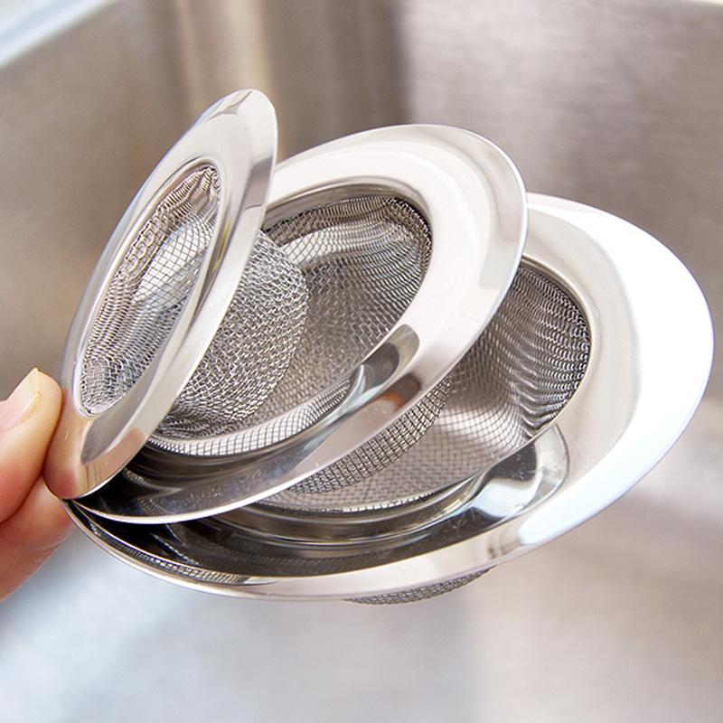 3pcs Sink Strainer Stainless Steel  Bathtub Hair Catcher Stopper Shower Drain Hole Filter Trap Sink Filter Mesh Kitchen Tool