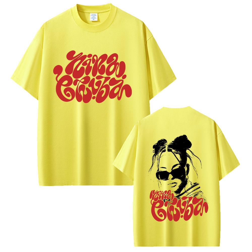 Rapper Nina Chuba Face Graphic Tshirt Men Women Hip Hop Fashion Short Sleeve T Shirts Unisex Vintage Oversized Tees Streetwear