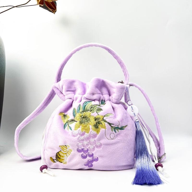 REWELL Embroidered Hanfu Style Crossbody Bag with Tassel
