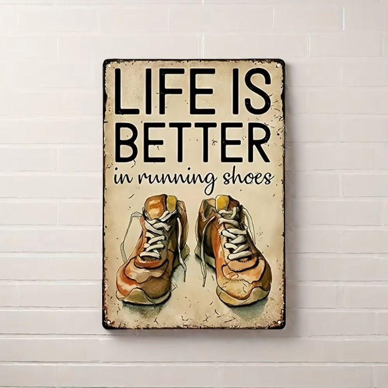 Retro Metal Wall Art for Office Living Room Outdoor, 8x12 Inch