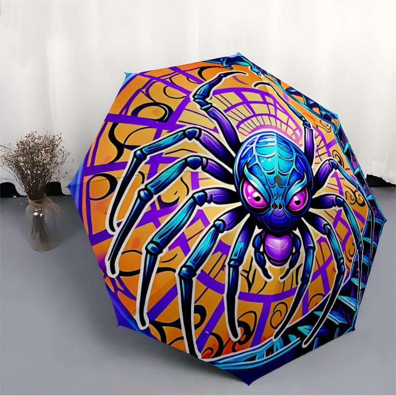 1pc Spider Web Automatic Open/Close Umbrella, Windproof, Folding Compact Umbrella with Lightweight Design for Women/Men177