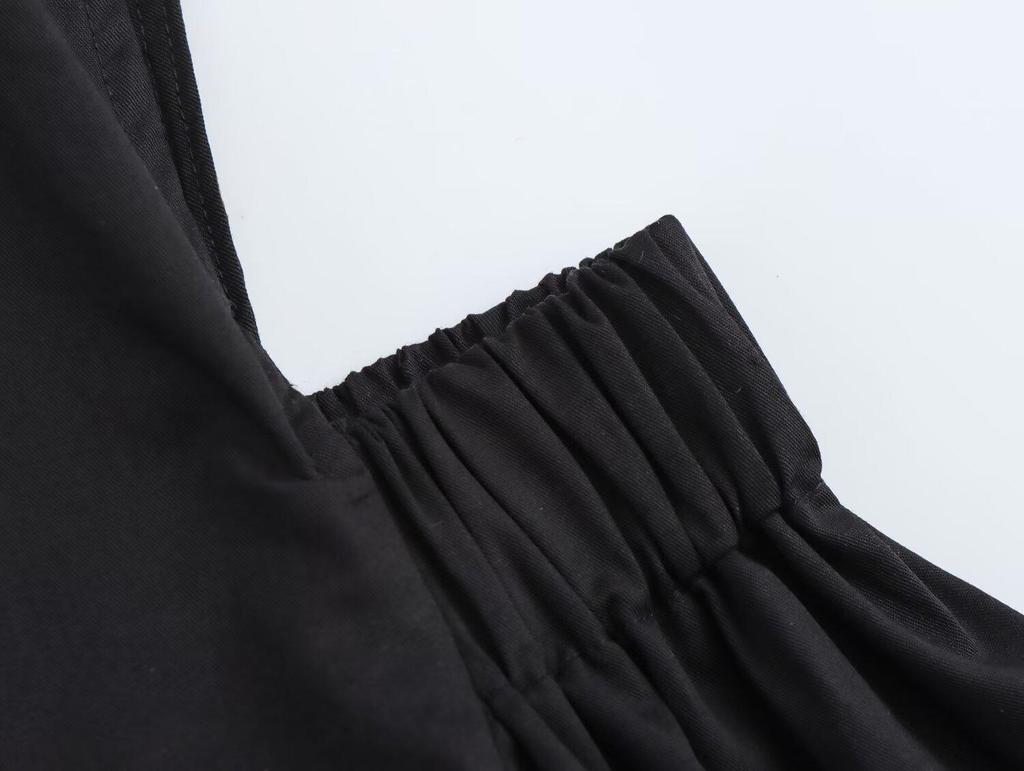 2024 Winter European & American Style Loose Midi Cotton Dress for Women