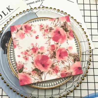 20pcs/Pac 33*33cm 2-Ply Disposable Party Napkin Floral Pattern
