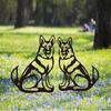 Metal Dog Garden Statue, Outdoor Yard Art Dog Silhouette Decoration Black Garden Stake for Yard Garden Lawn