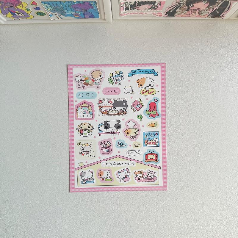 1/9szt. Koreański Styl Ins Kreskówkowe Zwierzę Kawaii Słodki Dzienny Notatnik Naklejki do Konta Ręcznego Scrapbook DIY Naklejki Dekoracyjne