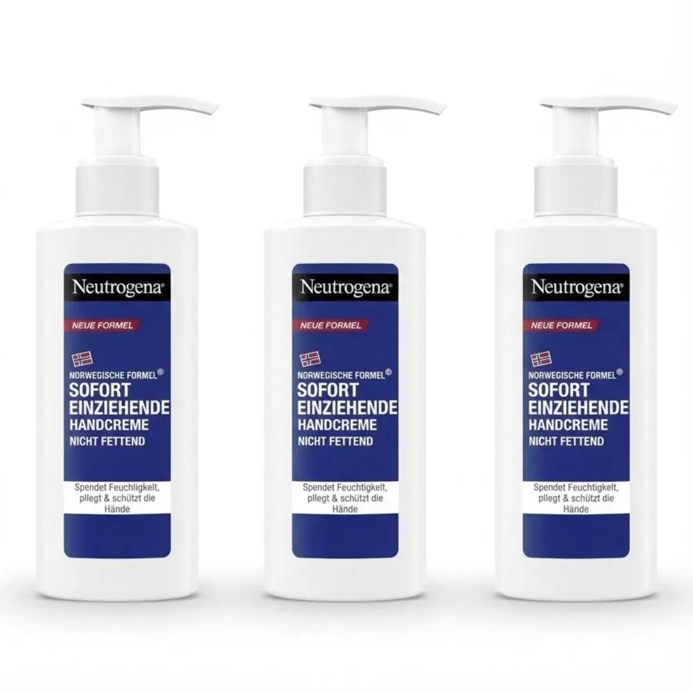 Neutrogena Быстровпитывающий крем для рук 150 мл 3 шт. Быстрое впитывание для сухих, потрескавшихся рук Быстрое впитывание