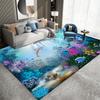 3D Ocean Animal Underwater World Colorful Area Rug Machine Washable Carpet Ideal for For Bedroom, Living Room, Kitchen Floor Mat