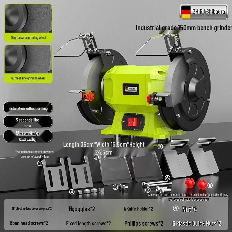 Shibaura Compact Electric Bench Grinder for Knives and Industrial Polishing