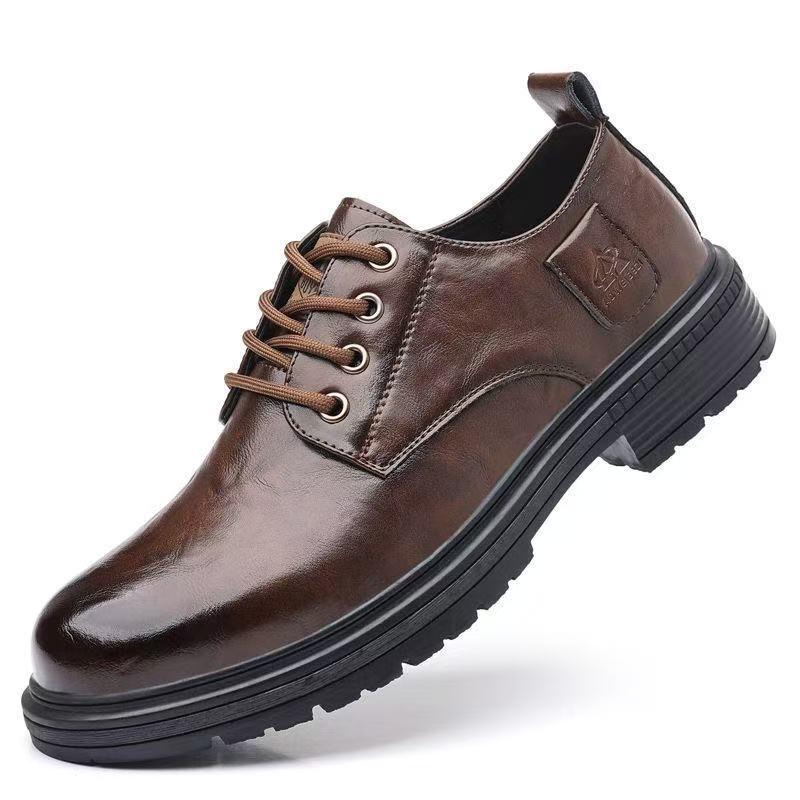 Men's Breathable Casual Leather Shoes - Versatile Formal & Trendy British Style