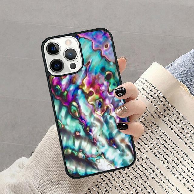 

Paua Abaloneb marble Phone Case For iPhone 17 Air 16 pro max 15 14 plus 12 13 Soft Bumper Shell Cover coque iPhone 11pro