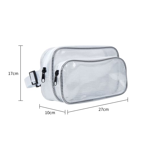 NOTAG Transparent Waist Bag, Engineer Bag, PVC Pouch, Clean Bag, Anti-Static, Waterproof, Durable, Wide Gusset, Tool Bag, Clean Room, See-Through, Wor