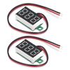 2 stk Mini Digital DC Voltmeter LED-skjerm Spenningstester Måler 3 Ledninger Rødt Lys 0.36in 0?30V