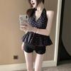 Korean-Style V-Neck Twisted Halter Backless Slim Fit Summer Crop Top
