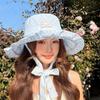 Polka Dot Women Fisherman Hat Ribbon Bucket Hat Casual Sunshade Hat  Summer