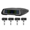 Wireless Tire Pressure Alarm Monitor Solar USB Power TPMS Digital LCD Display Sensor