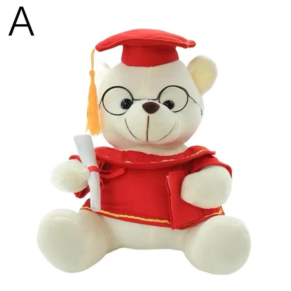 18cm Doctor Teddy Bear Plush Toy Graduation Memorial Gift Bear Toy Knowledgeable Trend Graduation Bear Pillow Plush Decorat Q0c0