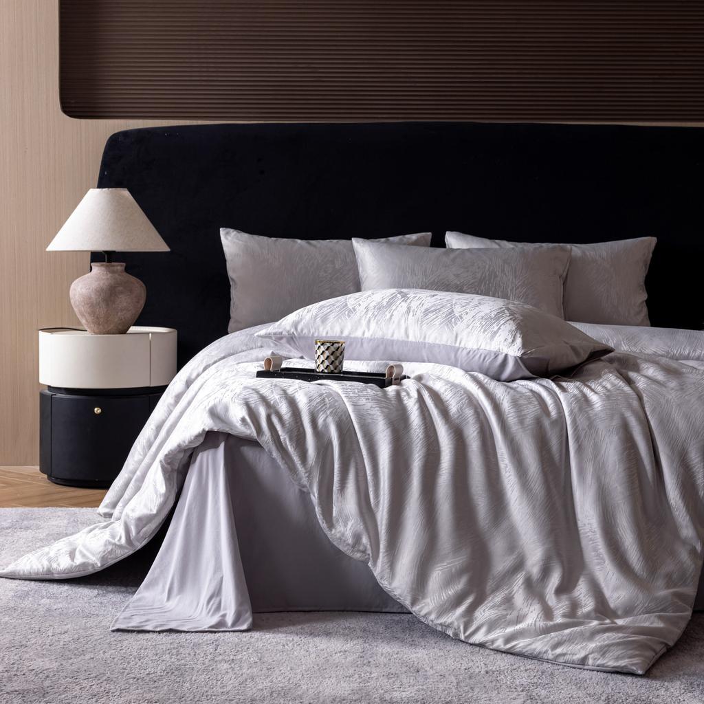 Light Luxury High-End Satin Jacquard, Skin-Friendly Polished Cotton Bed Sheet Quilt Cover