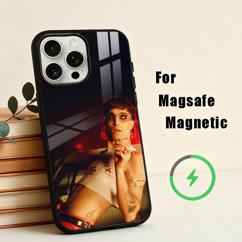 M-Maneskin-N D-Damiano David  Phone Case For iPhone17,16,15,14,13,12,11 Plus,For Magnetic Wireless Charge Cover