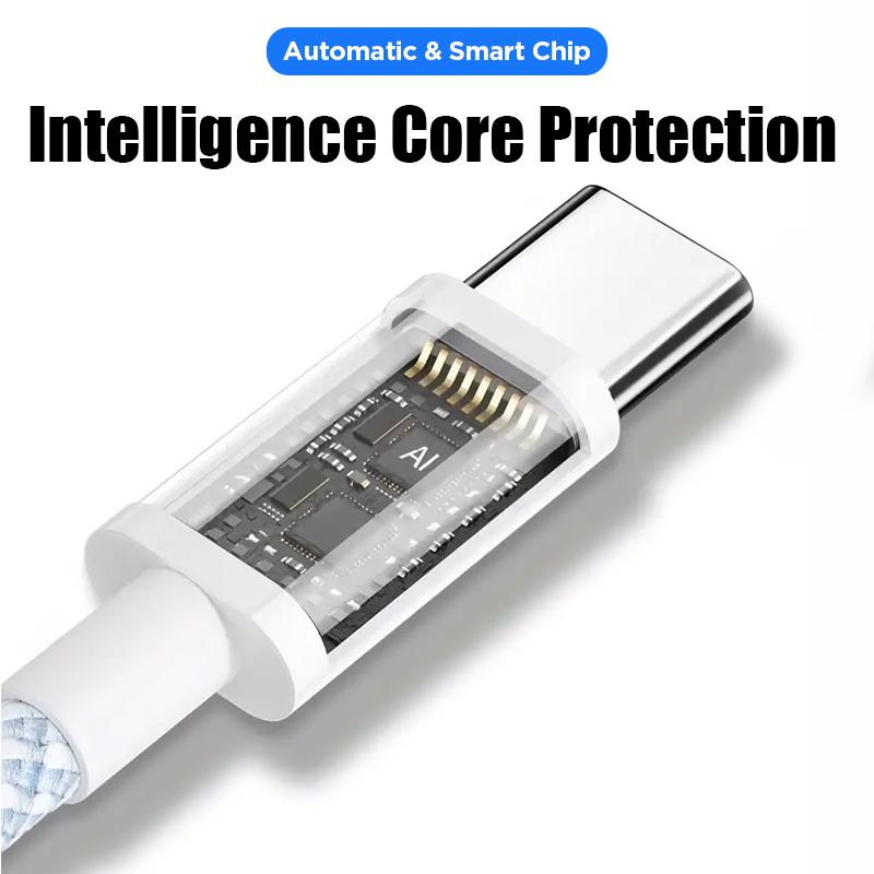 60W Hurtigladekabel Type-C til Type-C Hurtigladekabel Enorm Dataoverføring på Sekunder Passer for iPhone15 iPad iPod Android-enheter