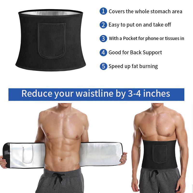 Slimming Body Shaper Men Waist Trainer Trimmer Belt with Pocket Corset for Abdomen Belly Shapers Tummy Control Fitness Shapewear