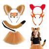 Child Animal Role Play Costume Animal Ear Headband Tail Skirt Halloween Animal Outfit Accessory for Kid Boy Girl Cosplay